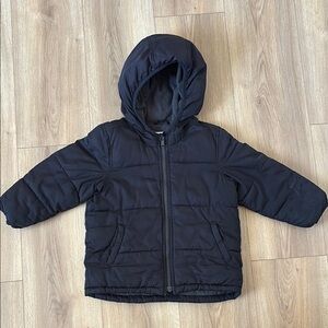 Black Hooded Puffer Jacket